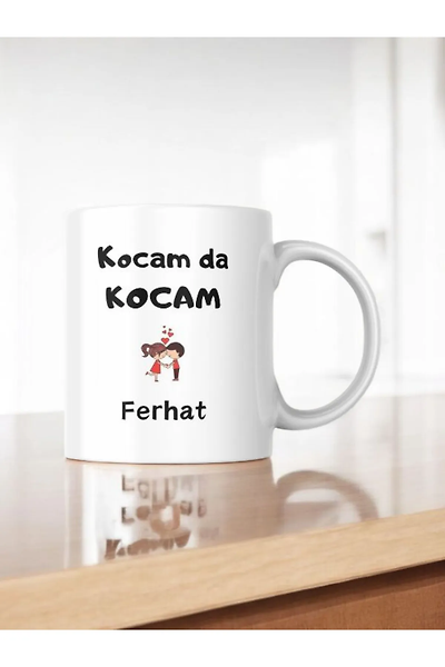 Miracix MRCKLT32 Kişiye Özel Kocamda Kocam Karımda Karım Fotoğraflı İsimli 2'li Kupa Bardak