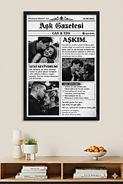 Sevgiliye Özel Aşk Gazetesi Tablosu – Fotoğraflı ve Kişisel Anı Gazetesi