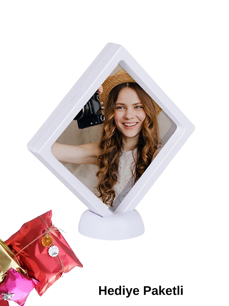 Miracix MRCHTR696 Hatıra Çerçevesi Kişiye Özel Fotoğraf Dahil - 11x11cm Kırmızı