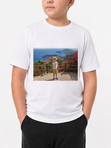 MRCXTS01 Kişiye Özel Fotoğraf Baskılı Beyaz Tişört – Yazılı Resimli Unisex Tshirt 11 - 12 Yaş-Tek Yön Baskı