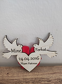 Ahşap Kanarya Söz, Nikah, Nişan, Kına, Düğün Magneti, Hediyelik Magnet