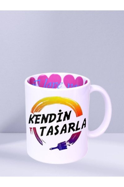 Miracix MRCKLT34 Kişiye Özel Fotoğraf Ve Yazı Baskılı I Love You Desenli Beyaz Kupa Bardak