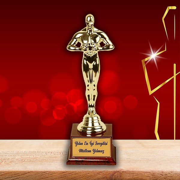 MİRACİX BS81 Kişiye Özel Oscar Ödülü – İsim ve Mesaj Baskılı Özel Tasarım Heykel