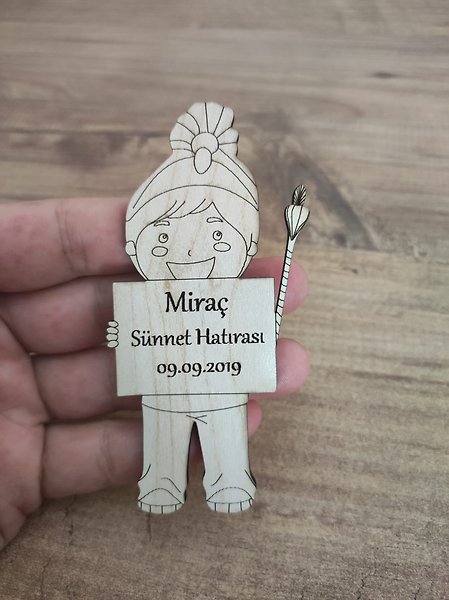 Ahşap Asalı Bebek Magneti, Mevlit, Sünnet, Yenidoğan Hediyelik 30 Adet