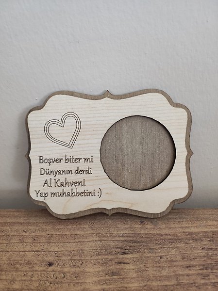 Ahşap Çay Bardağı Altlığı Kahverengi – Fincan ve Bardak Altlığı Dekoratif Sunumluk 1 Adet