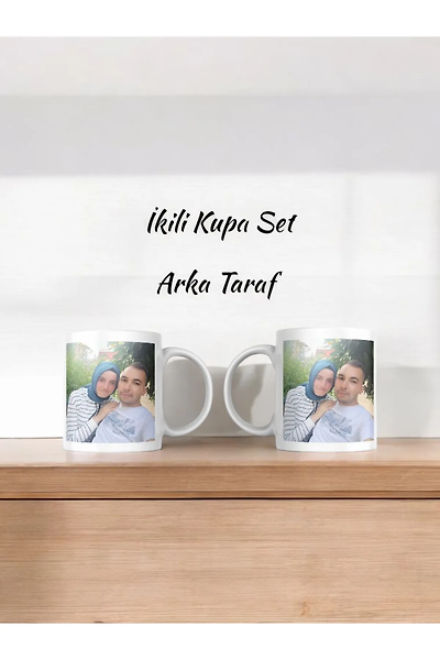 Miracix MRCKLT32 Kişiye Özel Kocamda Kocam Karımda Karım Fotoğraflı İsimli 2'li Kupa Bardak