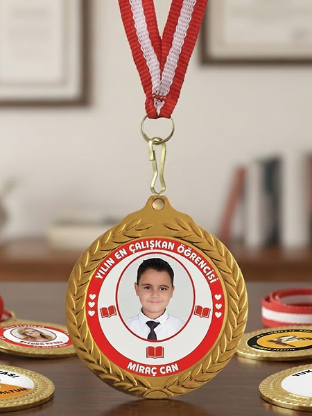 MİRACİX BS78 Altın Rengi Kişiye Özel İsim ve Fotoğraf Baskılı Madalya – Özel Tasarım Hatıra ve Ödül Madalyası 100 Adet