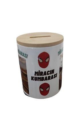 MİRACİX MRKM06 Porselen Bambu Kapaklı Kumbara Kişiye Özel Fotoğraflı Tasarım