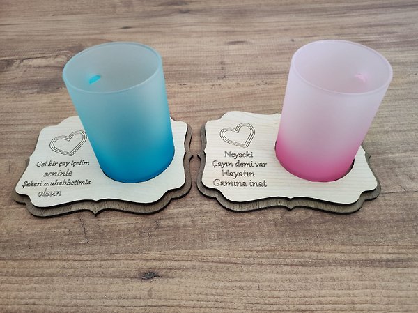 Ahşap Çay Bardağı Altlığı Kahverengi – Fincan ve Bardak Altlığı Dekoratif Sunumluk 1 Adet
