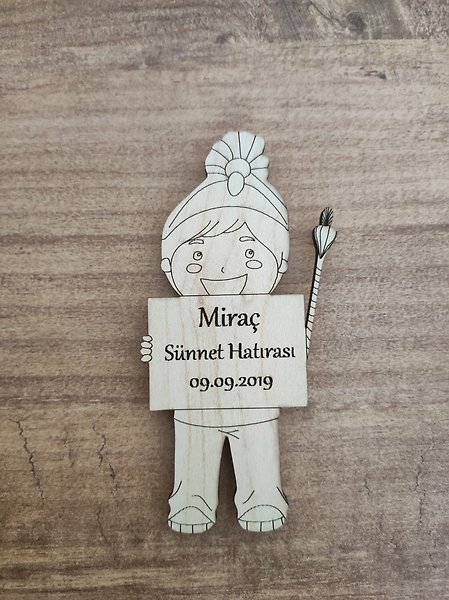 Ahşap Asalı Bebek Magneti, Mevlit, Sünnet, Yenidoğan Hediyelik 30 Adet