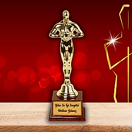 MİRACİX BS81 Kişiye Özel Oscar Ödülü – İsim ve Mesaj Baskılı Özel Tasarım Heykel