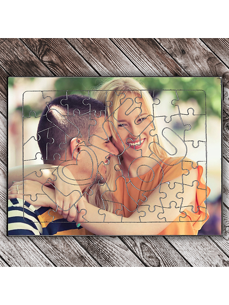 MİRACİX BS65 Kişiye Özel A4 Puzzle 48 Parça – I Love You Tasarımlı Fotoğraflı Hediye