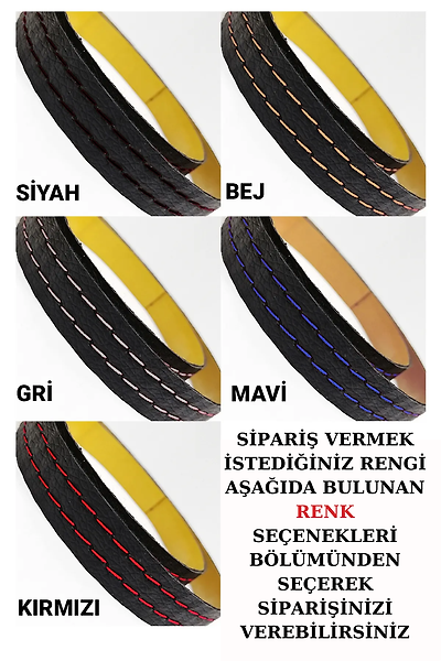 Miracix MR01 Araba Oto İçi Dekoratif Kapı Çizgi Dikişli Deri Trim Şerit 2.5 Mt