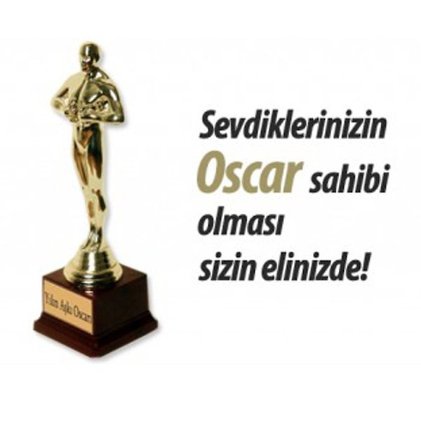 MİRACİX BS81 Kişiye Özel Oscar Ödülü – İsim ve Mesaj Baskılı Özel Tasarım Heykel 19 cm