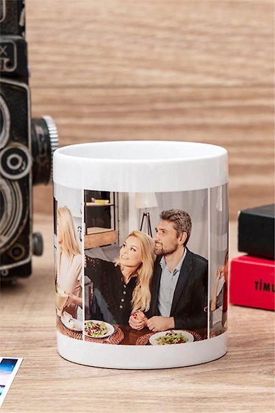 Miracix MRCKLT33 Kişiye Özel 2 Fotoğraflı Baskılı Beyaz Kupa Bardak Hediyelik