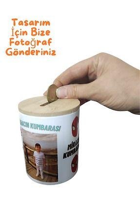 MİRACİX MRKM06 Porselen Bambu Kapaklı Kumbara Kişiye Özel Fotoğraflı Tasarım
