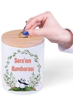 MİRACİX MRKM06 Porselen Bambu Kapaklı Kumbara Kişiye Özel Fotoğraflı Tasarım