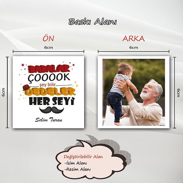 Miracix BBA0701 Babalar Gününe Özel Fotoğraf, İsim ve Yazı Baskılı Beyaz Kupa Bardak Hediyelik