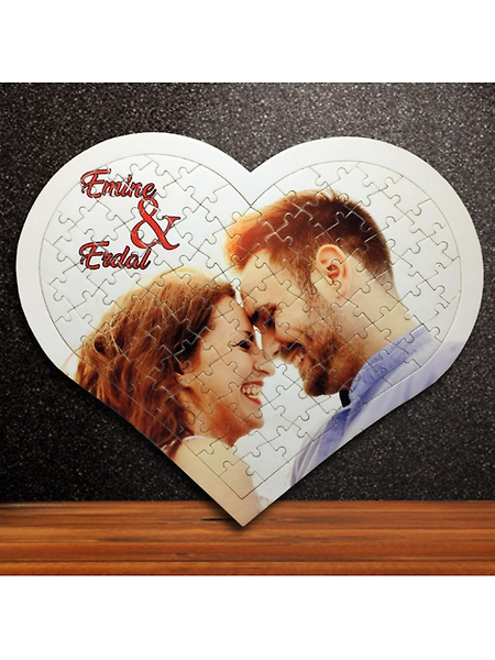 MİRACİX BS66 Kişiye Özel A4 Kalp Puzzle 80 Parça – Fotoğraflı Romantik Hediye