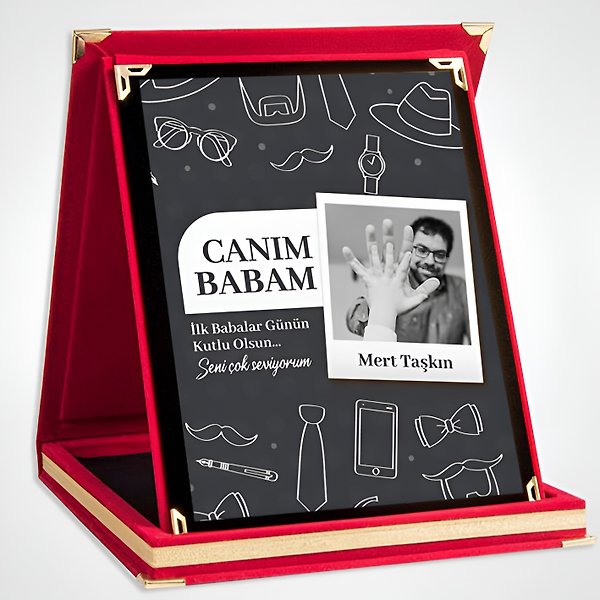 MİRACİX BS72 Kırmızı Kadife Plaket 9x12 cm – Kişiye Özel İsim, Resim ve Metin Baskılı Ödül Plaketi Kırmızı