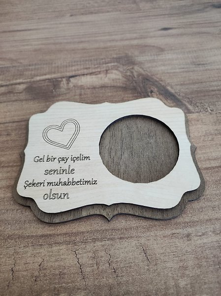 Ahşap Çay Bardağı Altlığı Kahverengi – Fincan ve Bardak Altlığı Dekoratif Sunumluk 1 Adet