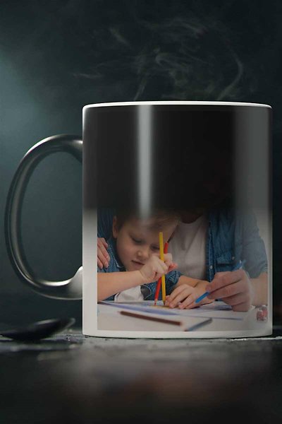 Miracix BBA0704 Babalar Gününe Özel Resimli Fotoğraflı Baskılı Sihirli Kupa Bardak Hediyelik